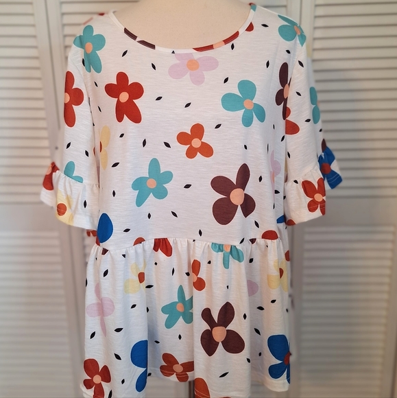 Daisy boho flounce babydoll top blouse sz 3XL NWOT *D5 - Picture 7 of 8